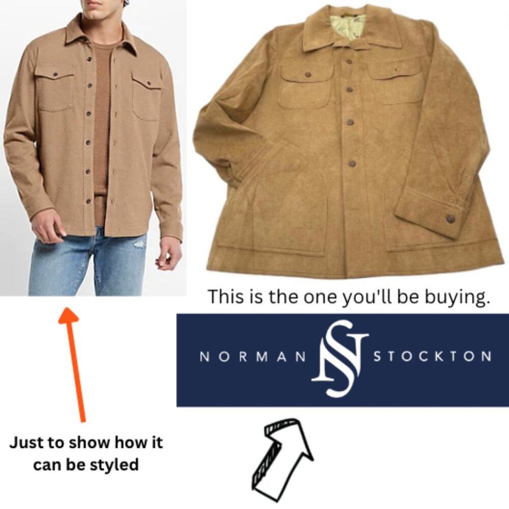 NORMAN STOCKTON INC men's microsuede shirt-jacket size 42